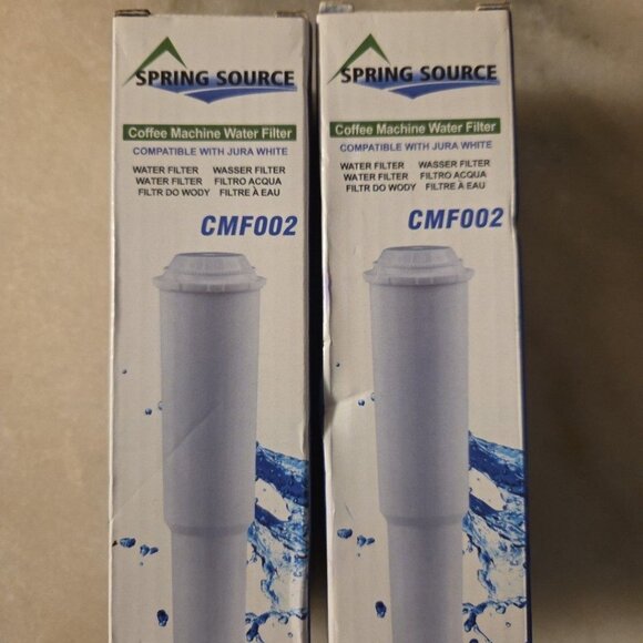 2 Pack Spring Source Coffee Machine Water Filter CMF001 New Jura Blue Compatible - Picture 1 of 8